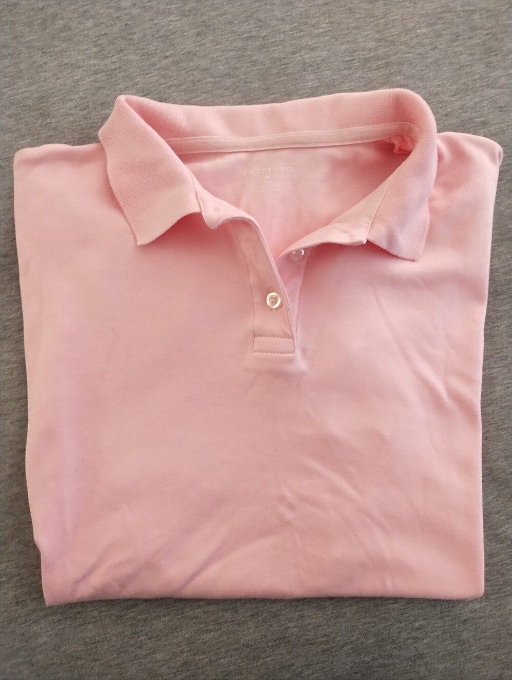 Lands' End Girls' Pink Short Sleeve Polo Shirt Size M 10 - 12